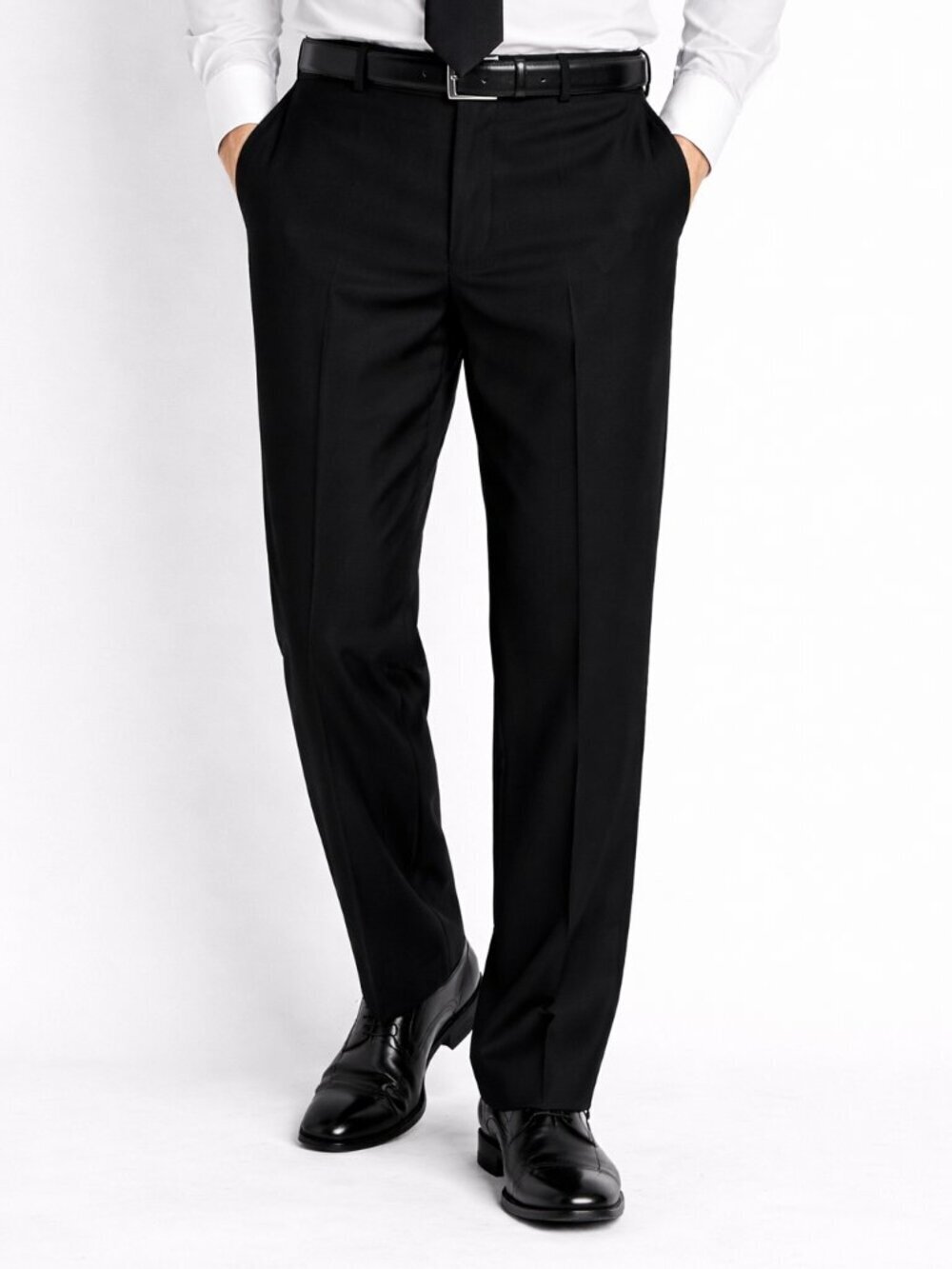 Stafford Black 100% Wool Suit 34W x 32L Pants